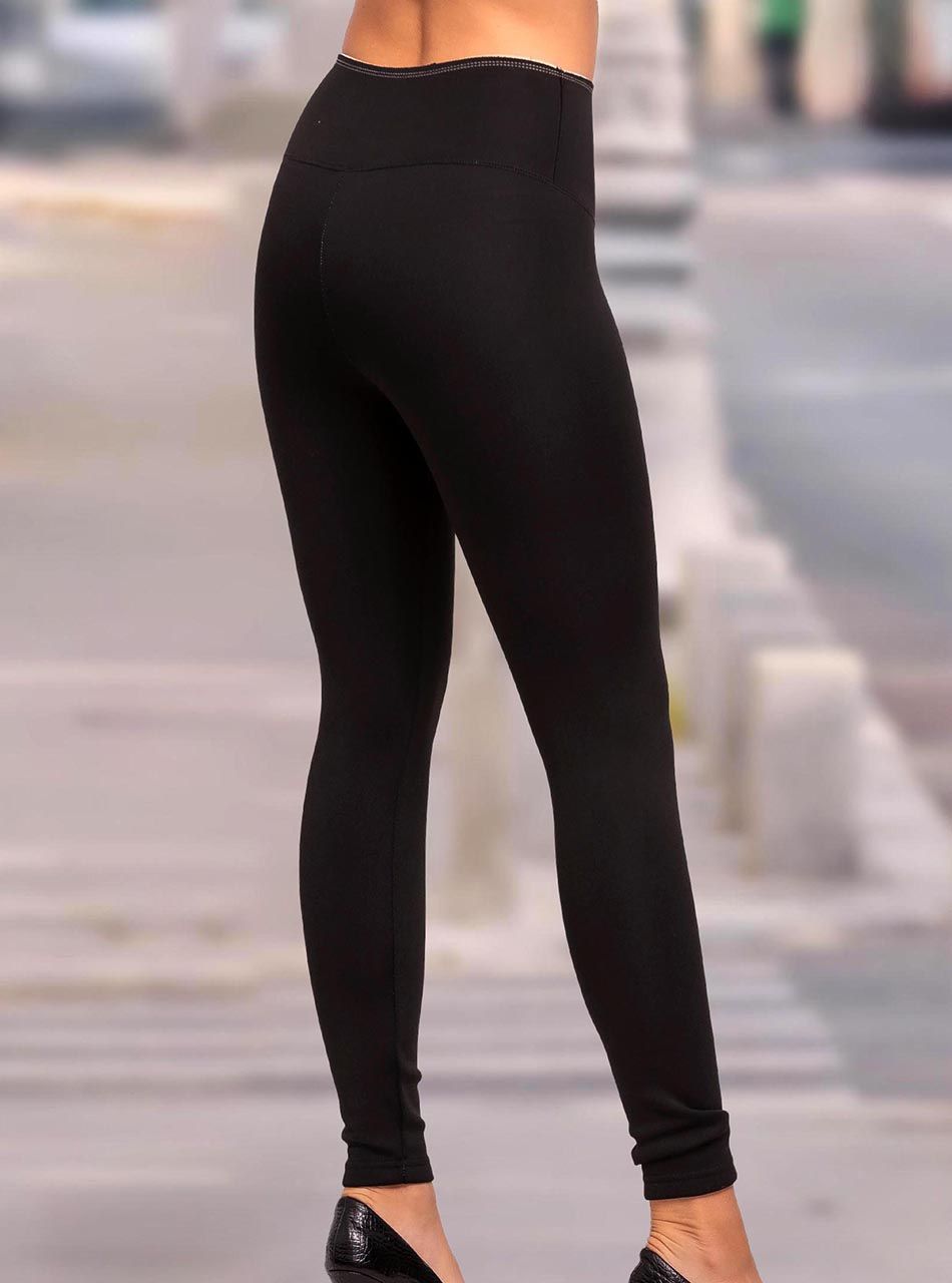 Fekete női alakformáló leggings magasított derékkal